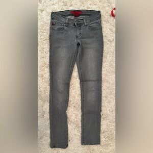 Vintage Wash Grey Low Rise Skinny Jeans